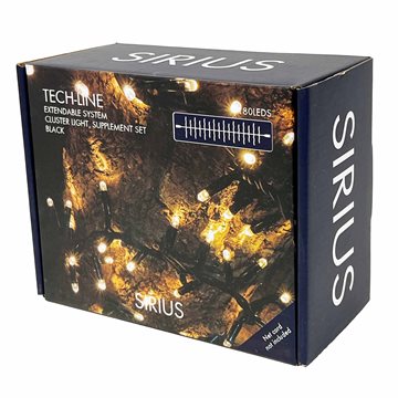 Sirius Tech-Line suppleringssæt -Cluster lyskæde med 180 LED'er i varm hvid på 3 meter 45711